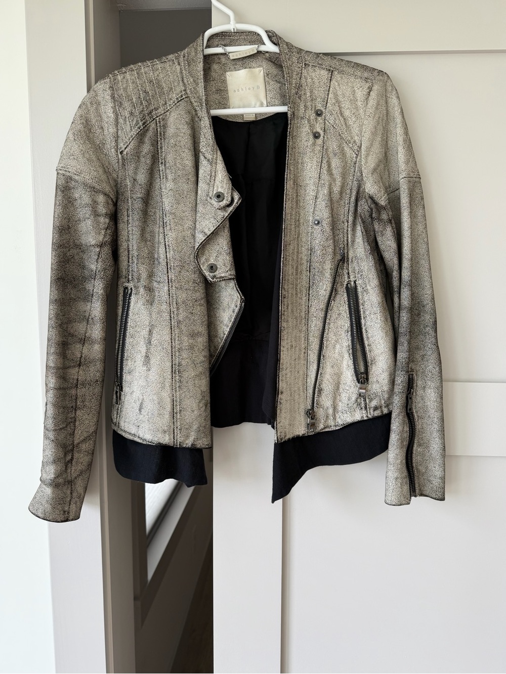 ashley B stone wash leather jacket